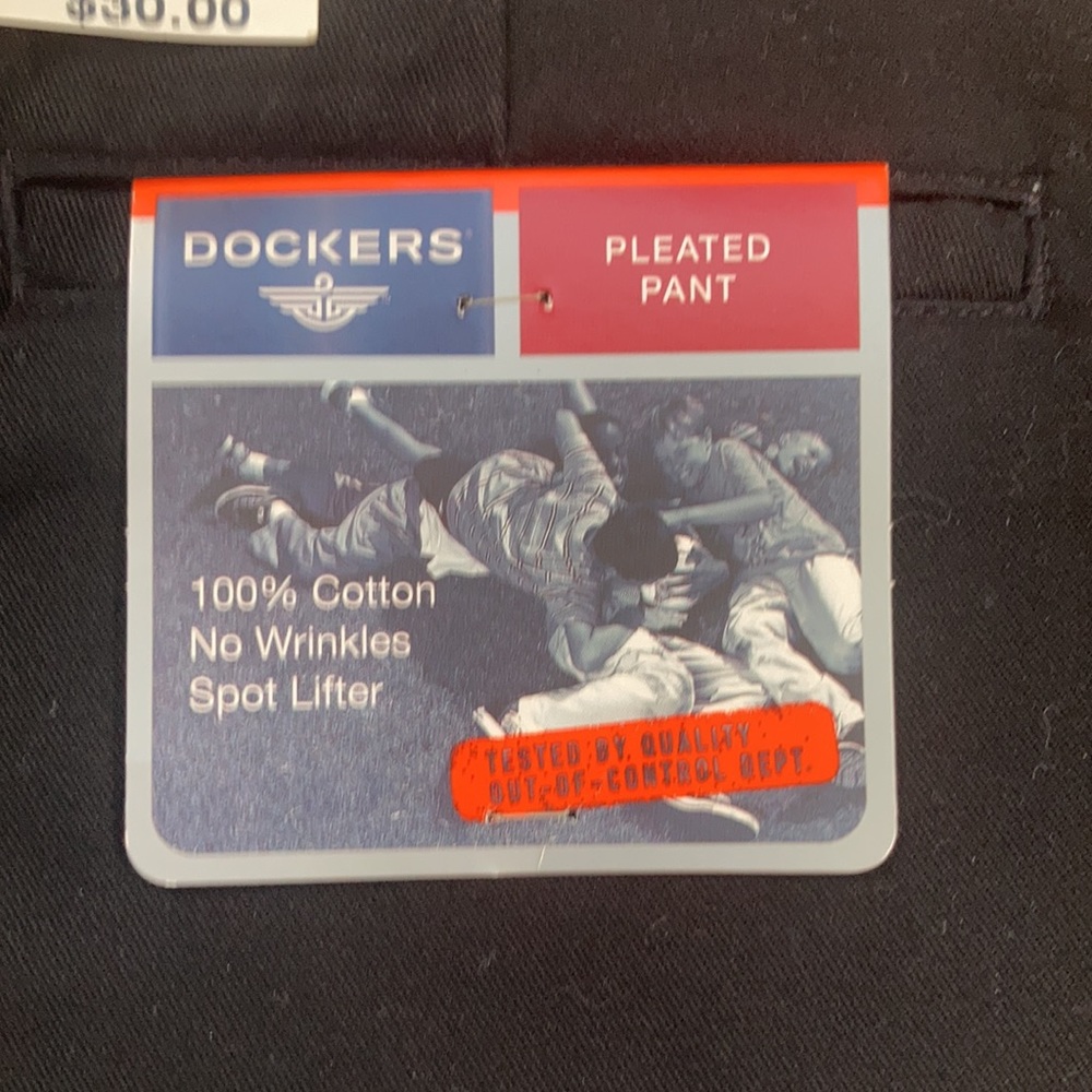 Dockers pleated 100% cotton black pant size 31  Husky - Picture 7 of 12